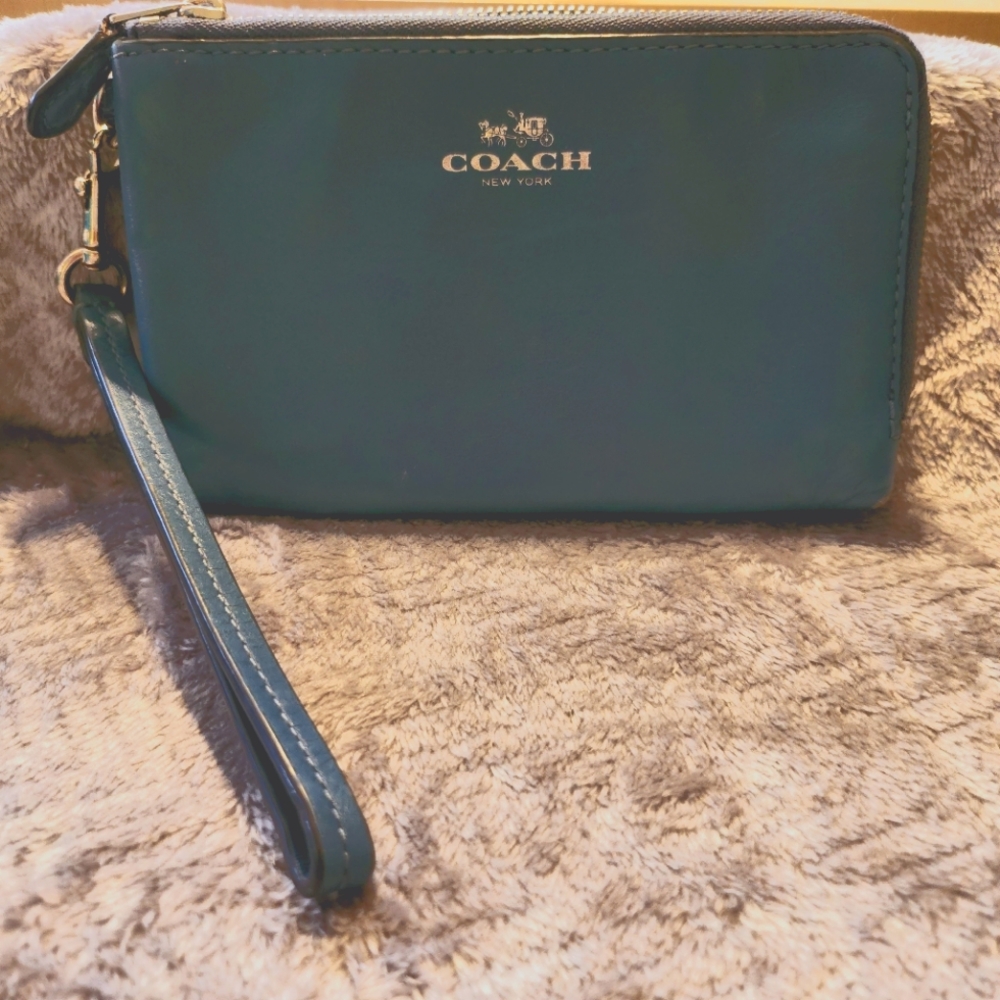 Blue Coach wristlet